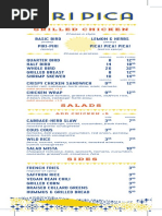 Piri Pica Menu