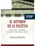 Chantal Mouffe - El Retorno de Lo Político - Introducción y Capítulo 1