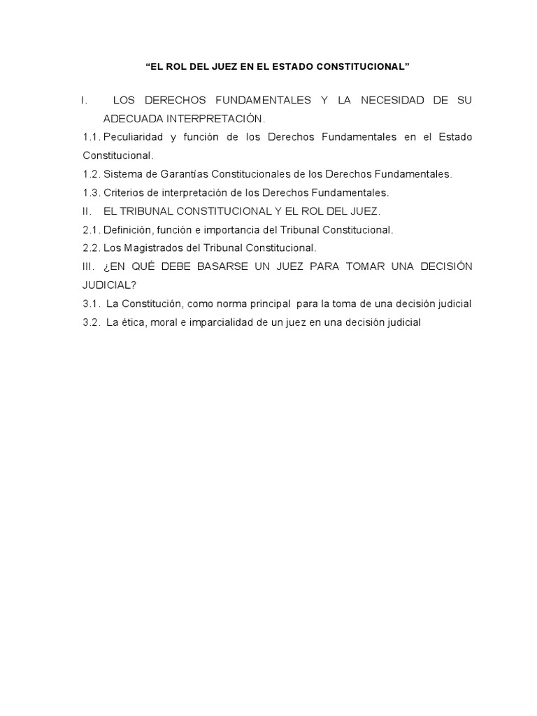 Rol del Juez en el Estado Constitucional | PDF | Juez | Derecho ...