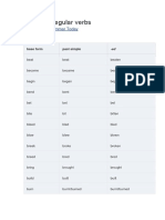 Table of Irregular Verbs