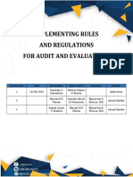 Implementing Rules for Audit and Evaluations