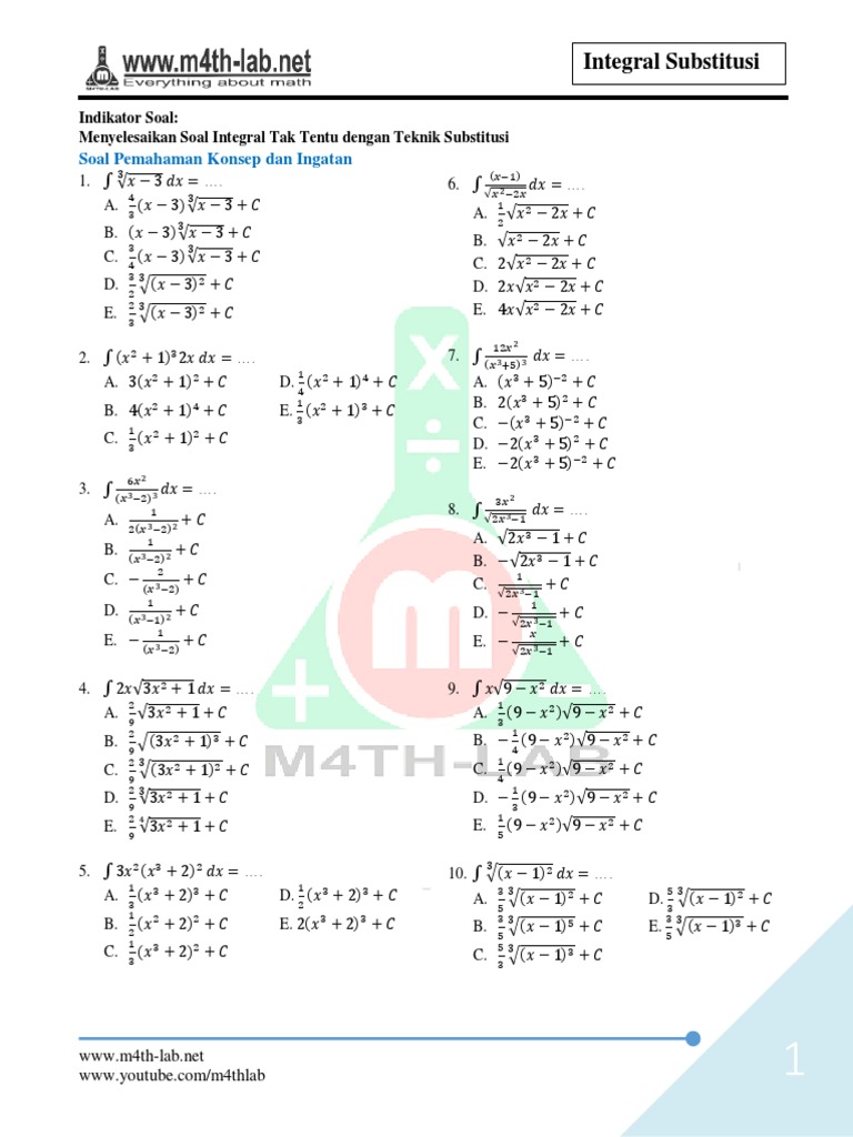 Integral Integral Substitusi Pdf