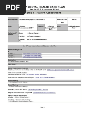 GP Mental Health Care Plan Item 2715
