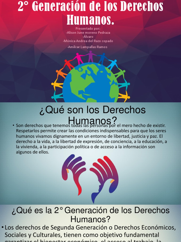 2da Generación de Los Derechos Humanos | PDF | Derechos | Derechos humanos