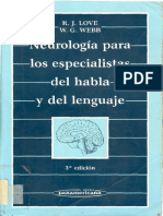 Neurología para Los Especialistas Del Habla y Del Lenguaje.