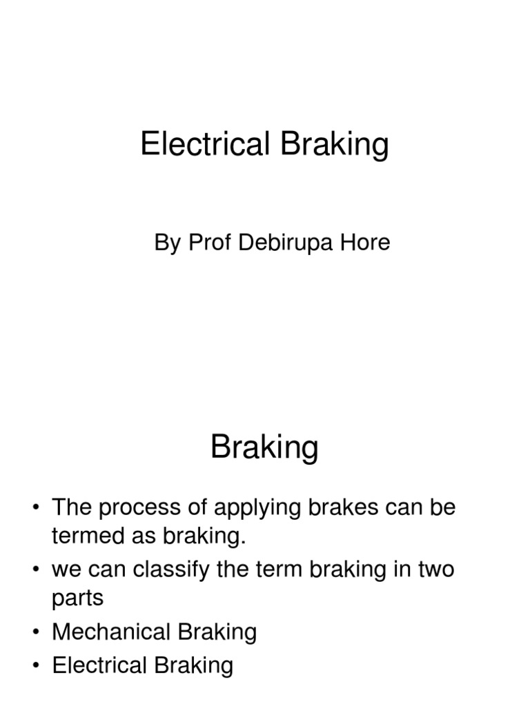 Electrical Braking PDF Electric Motor Electrical Engineering