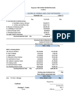 Scope of Works and Cost Estimates: Architect/Civil Engineer Owner