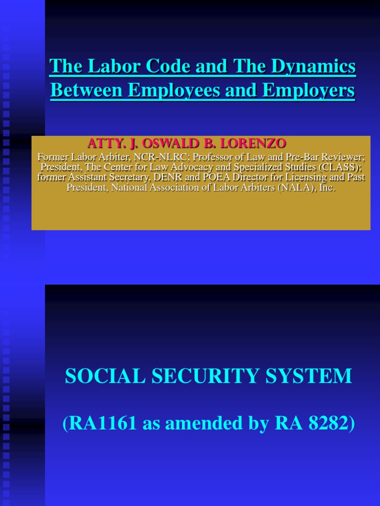The Labor Code and The Dynamics Between Employees and Employers PDF