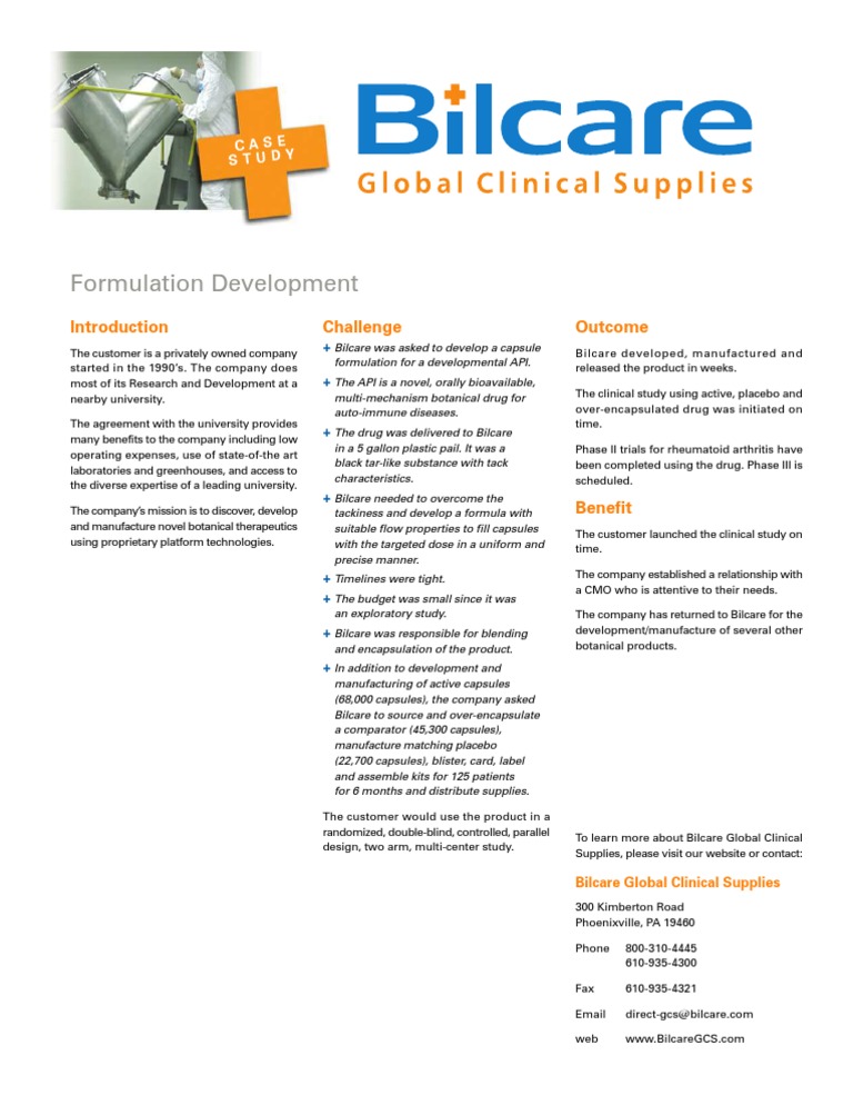 Formulation Development: Challenge Outcome | PDF | Clinical Trial ...