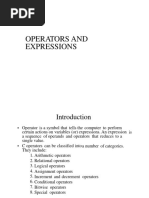 Operators and Expressions