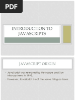 Introduction To Javascripts (New)