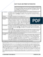 Divisibility Rules and Prime Factorization: VC Department of Mathematics Revised Fall 2005