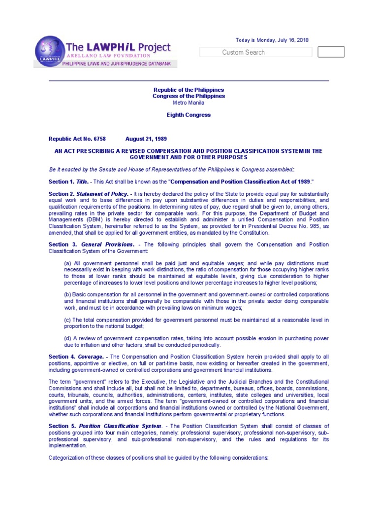 Compensation and Position Classification System PDF | PDF | Salary ...