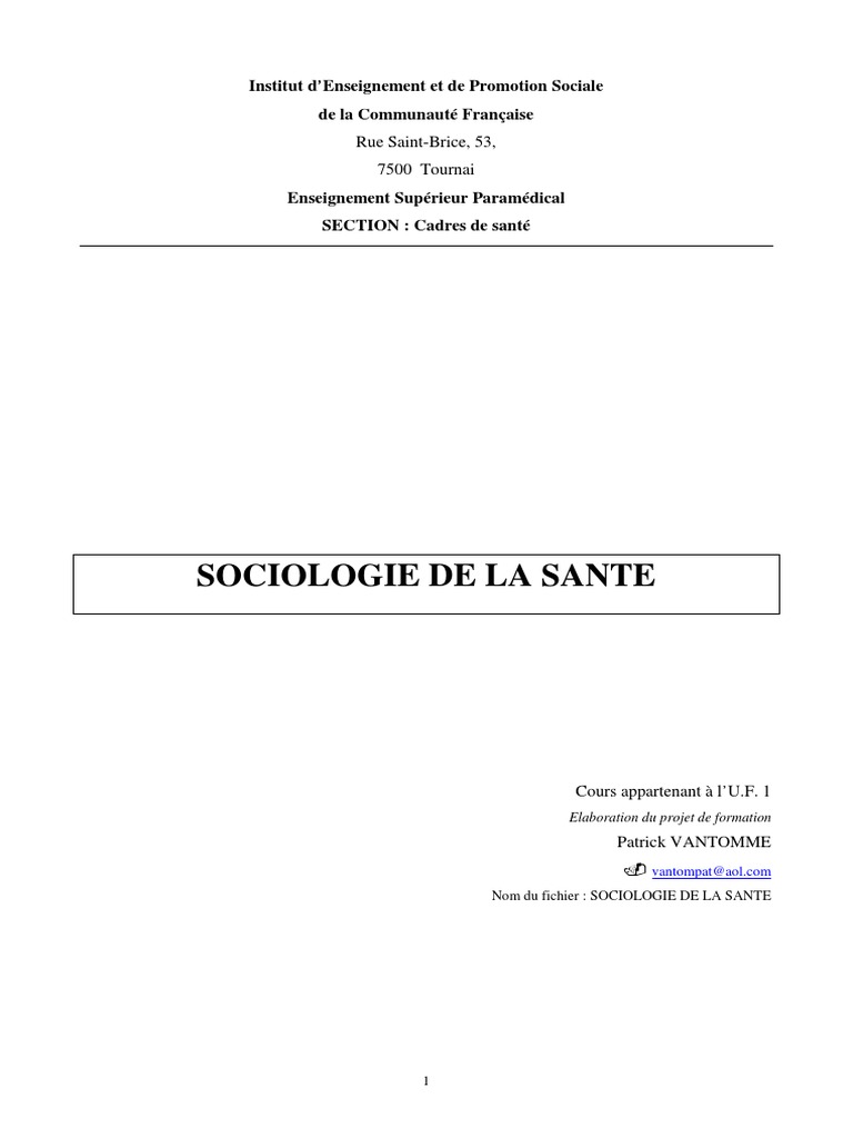 Sociologie pour la Médecine générale, PDF