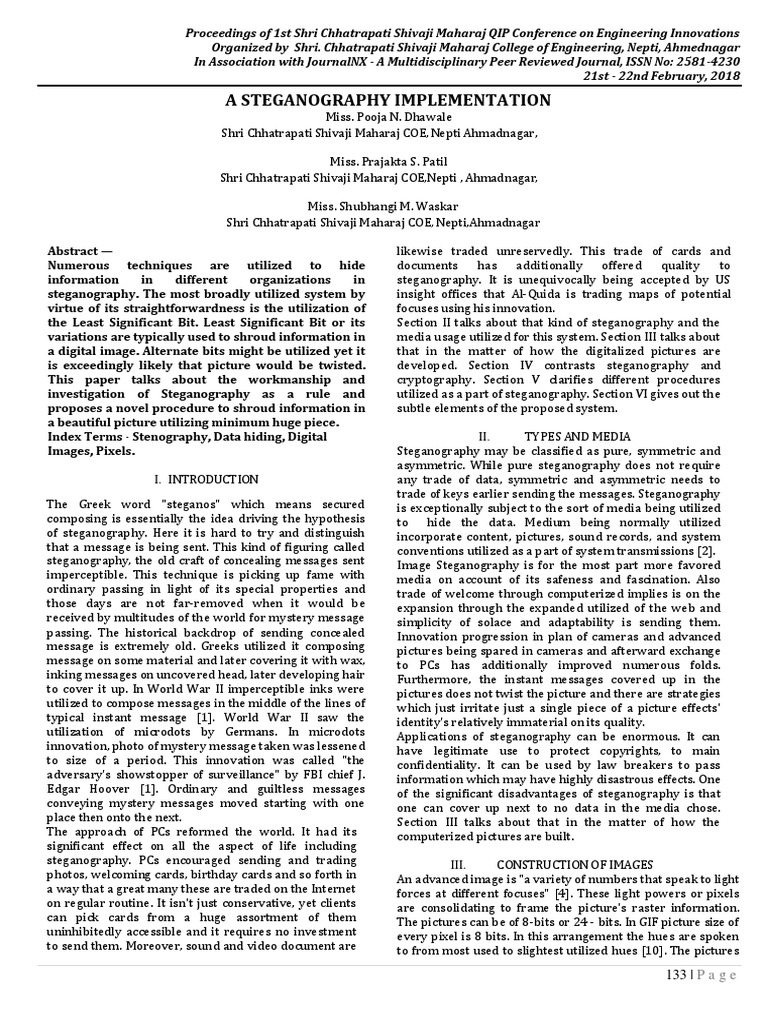 JournalNX-Stenography Implementation | PDF | Digital Technology | Areas ...