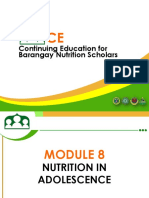 Continuing Education For Barangay Nutrition Scholars