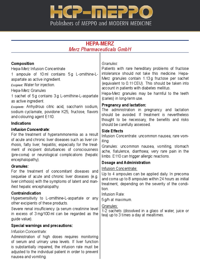 Hepa-Merz Injection Dosage and Uses | PDF | Dose (Biochemistry) | Chemistry