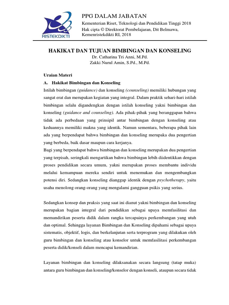 1 1 Hakikat Dan Tujuan Bimbingan Dan Konseling