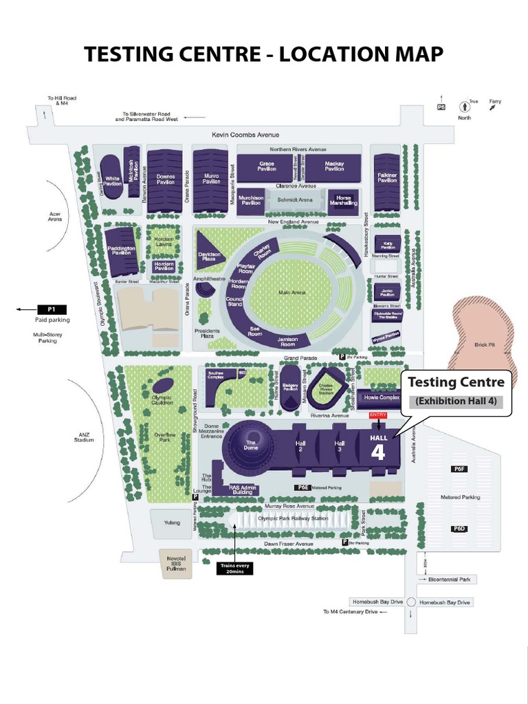 Sydney Showground Testing Centre Map | PDF