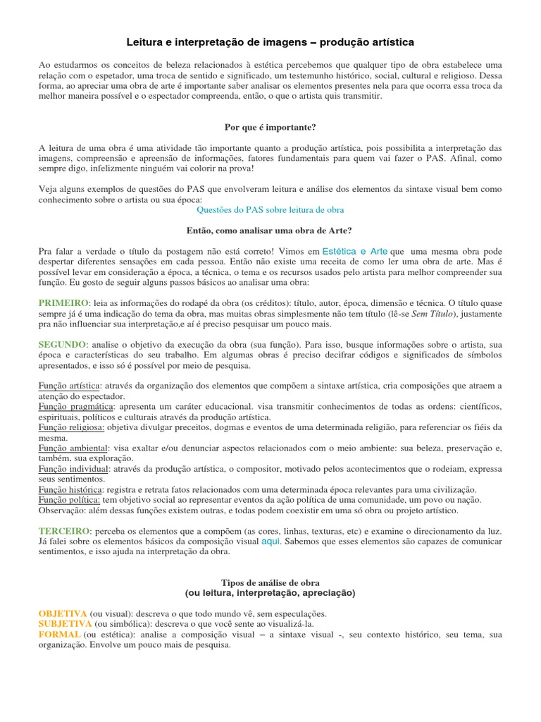 Leitura E Interpretação De Imagens Download Grátis Pdf