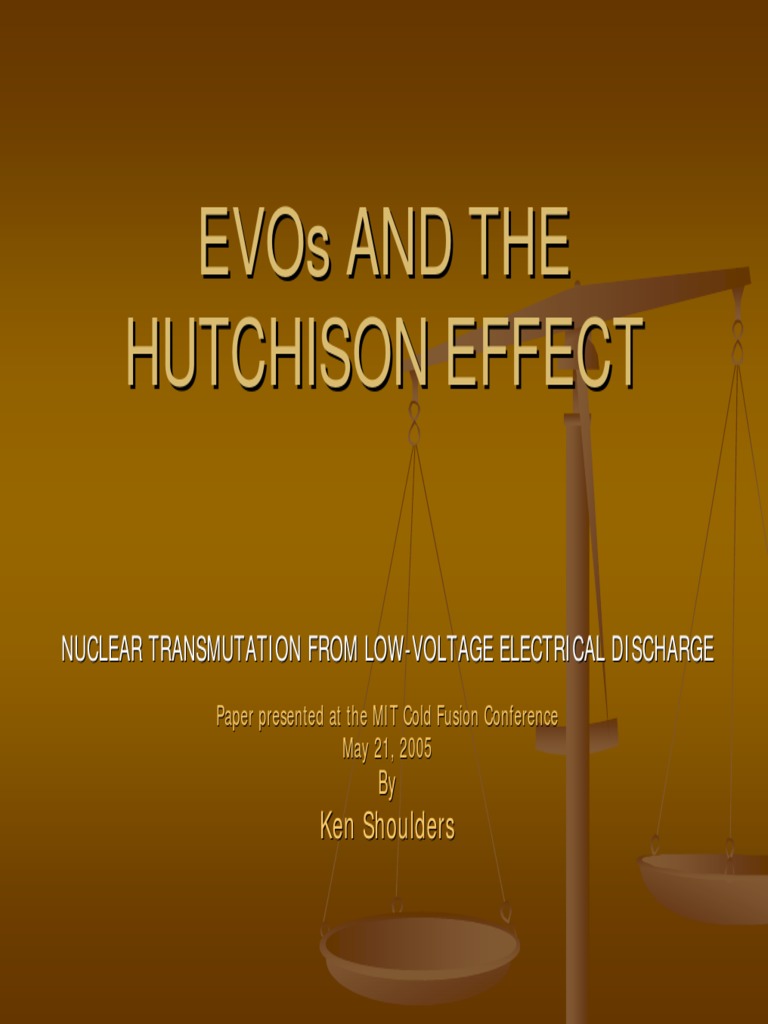 EVOs and Hutchison Effect PDF PDF Mass Spectrometry Plasma (Physics)