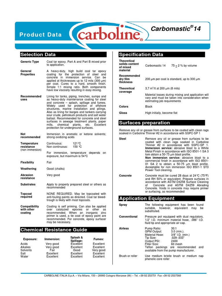 Bitumastic 300 M | PDF | Epoxy | Petroleum