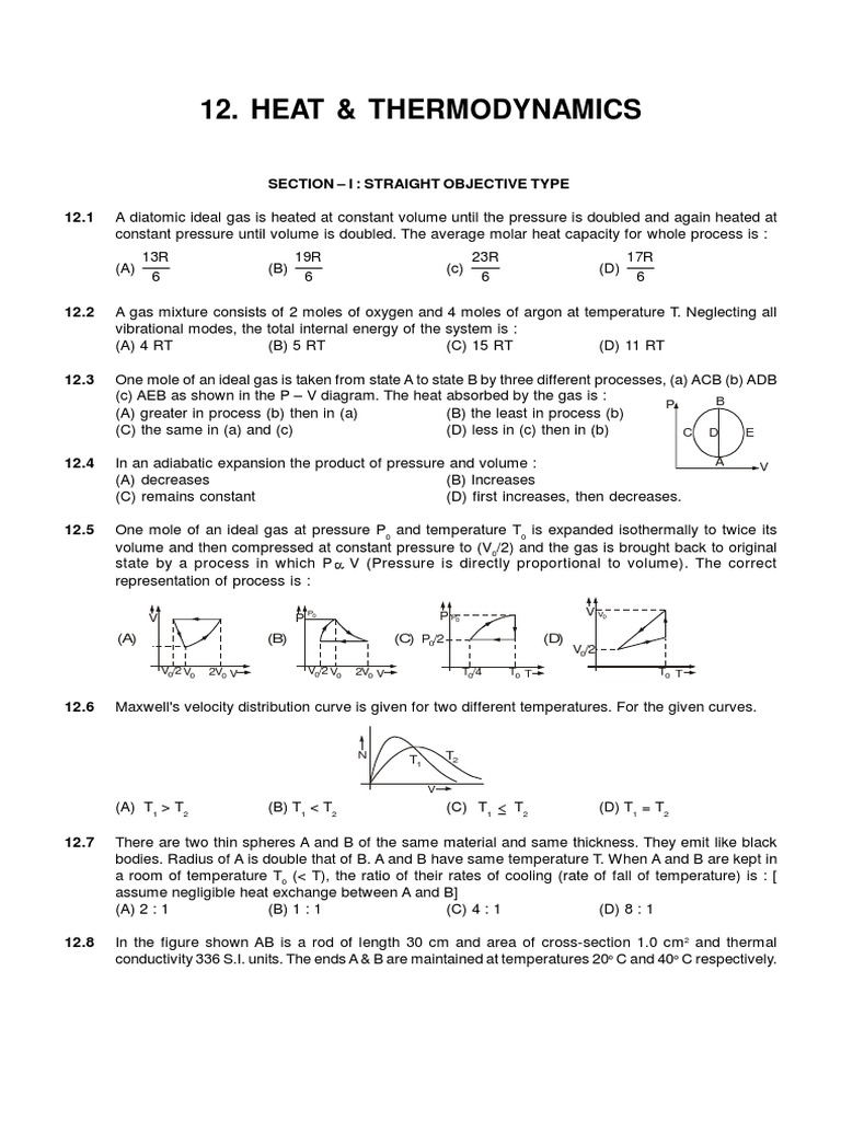 Ideal Gas Behavior and Thermodynamics | PDF | Gases | Temperature