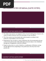 The Indian System of Varna (Caste System)