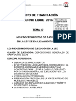 TEMA 17 PROCEDIMIENTOS EJECUCION 2016 6-Oct T-Libre PDF