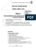 TEMA 21 PROCEDIMIENTOS DELITOS LEVES Y RAPIDOS 2016 6-Oct T-Libre PDF