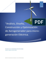 "Análisis, Diseño, Construcción y Optimización de Aerogenerador para Micro-Generación Eléctrica