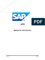 Manual For New Joinners: Sap Afs Página 1