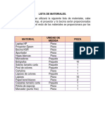 Lista de Materiales