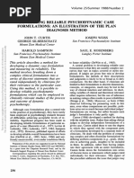 Psychotherapy: Developing Reliable Psychodynamic Case Formulations: An Illustration of The Plan Diagnosis Method