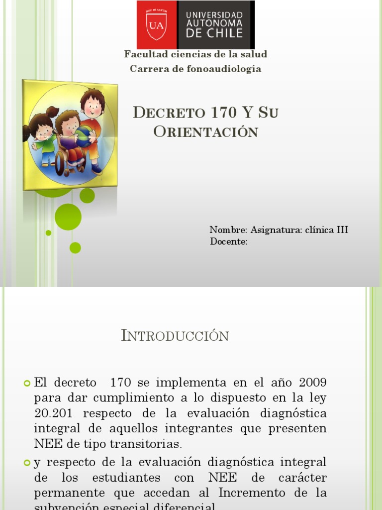 Decreto 170 | PDF | Evaluación | Educación especial