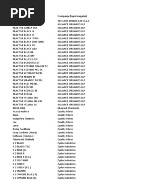 K7 Gots Approved Chemicals List 2015 | PDF | Blue | Color