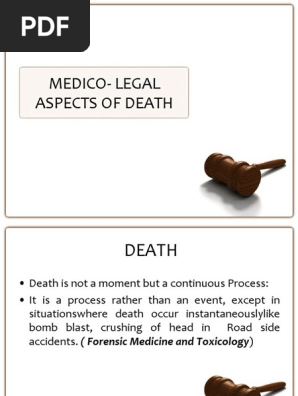 Medico Legal Aspects Of Death Pdf Decomposition Death