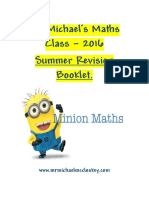 Summer Maths Revision Booklet 2016 Year 3
