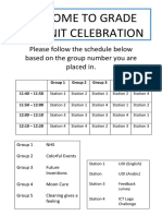 Grade 4B Unit Celebration Schedule