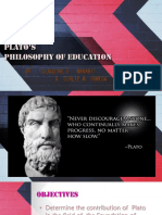 Plato'S Philosophy of Education: By: Claudine O - Manabit & Girlie M. Sumega