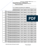 Form B-5 Student Sheet No. - : Punjab Examination Commission