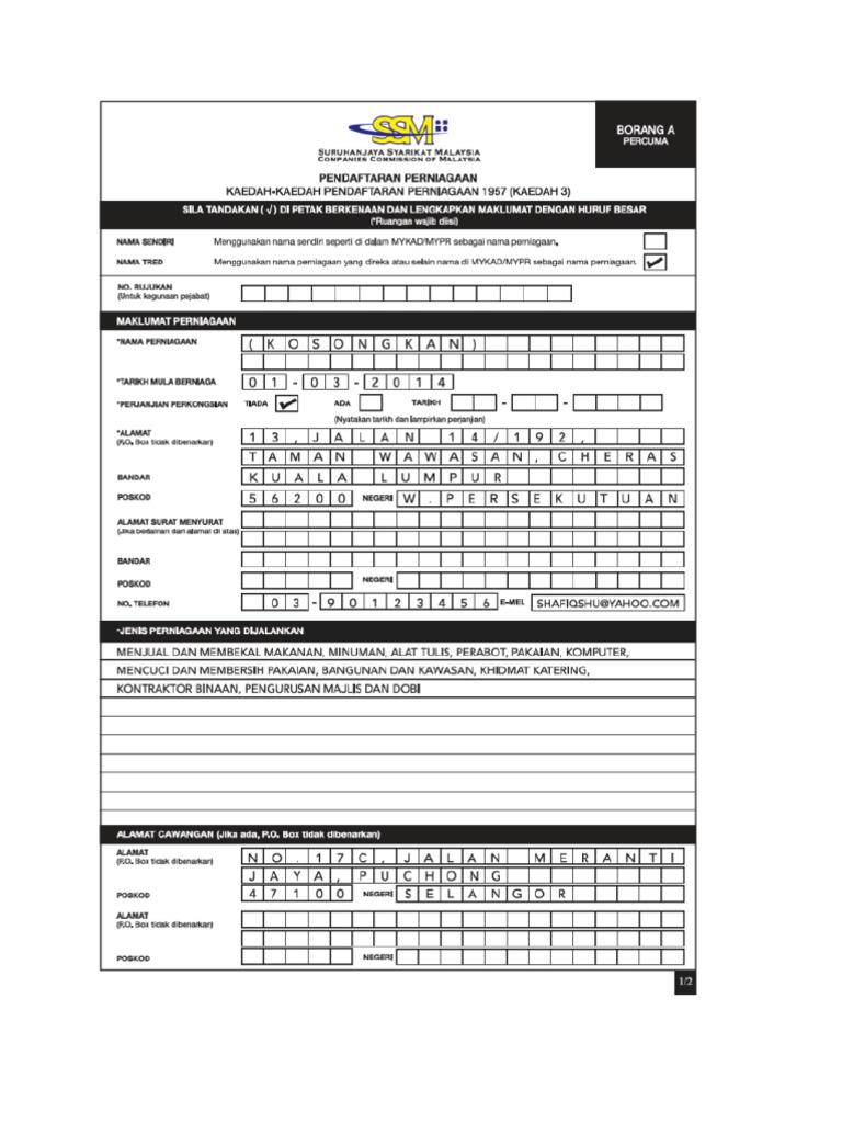 Borang Ssm Pdf