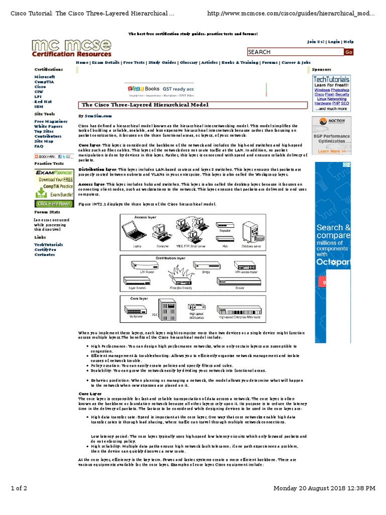 Cisco Tutorial: The Cisco Three-Layered Hierarchical .. | PDF | Network ...