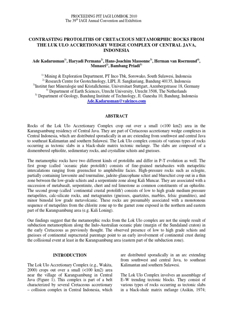 Contrasting Protoliths of Cretaceous Metamorphic Rocks From PDF | PDF ...