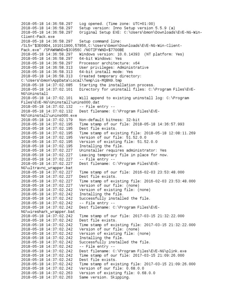 EVE-NG Windows Client Install Log | PDF | 64 Bit Computing | Ibm Pc ...