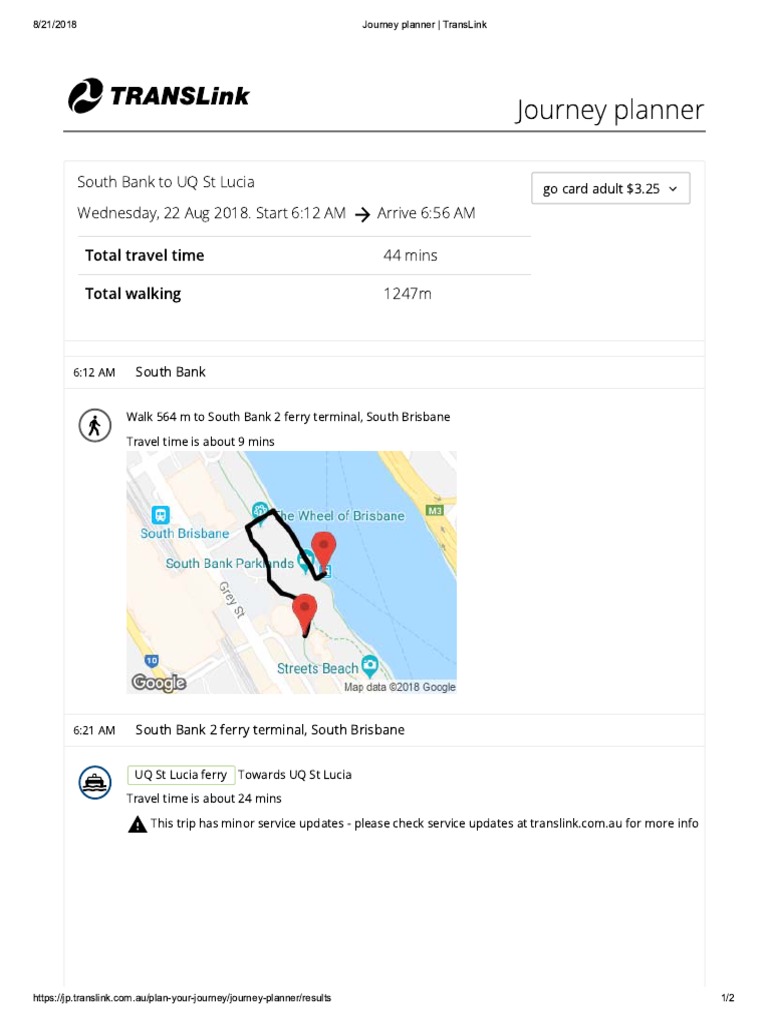 Journey Planner TransLink PDF