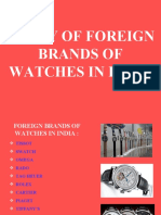 Entry of Foreign Brands of Watches in India