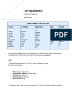 Three Groups of Prepositions