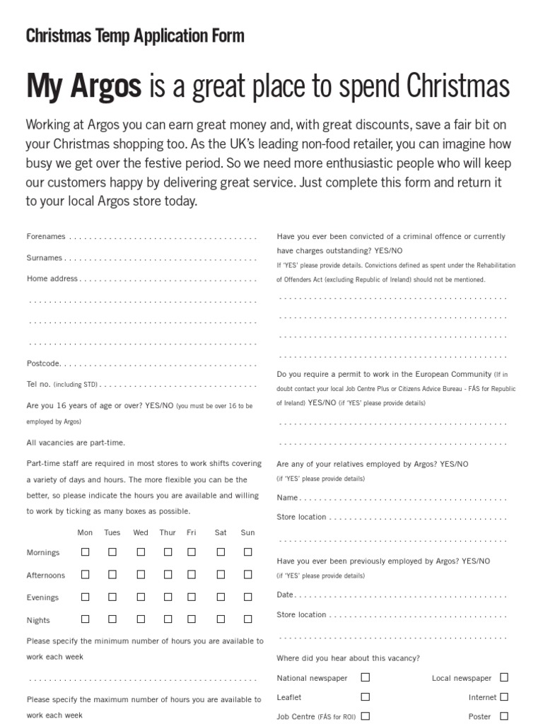 Argos Application Form Government Politics
