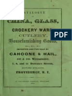 1861. Cahoone &Hail. Catalogue of China, Glass, And Crockery Ware, Cutlery, Housefurnishing Goods